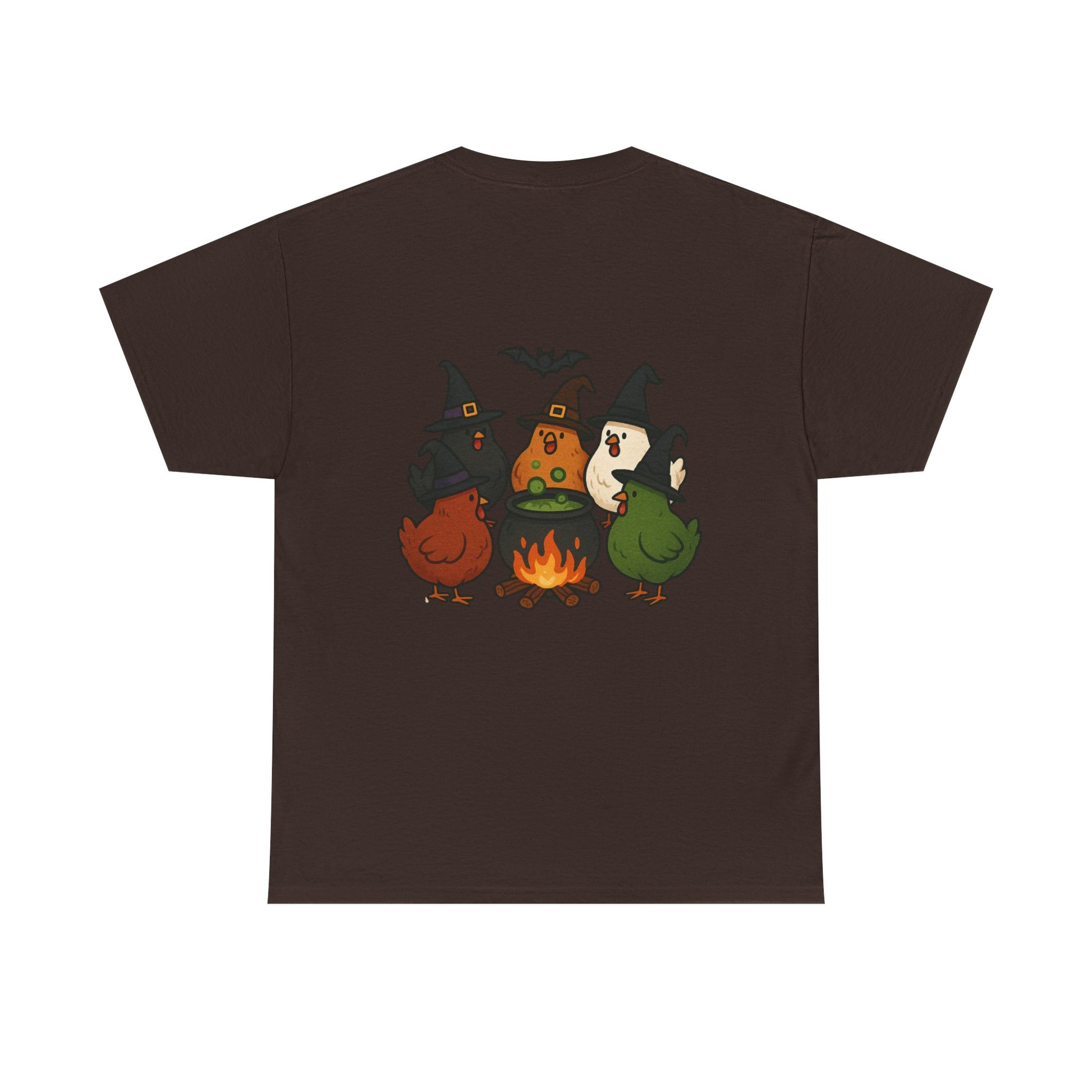 Funny Witch Chicken Tee, Halloween T-Shirt, Unisex Cotton Shirt, Cute Poultry Apparel, Cozy Fall Fashion, Gift for Poultry Lovers