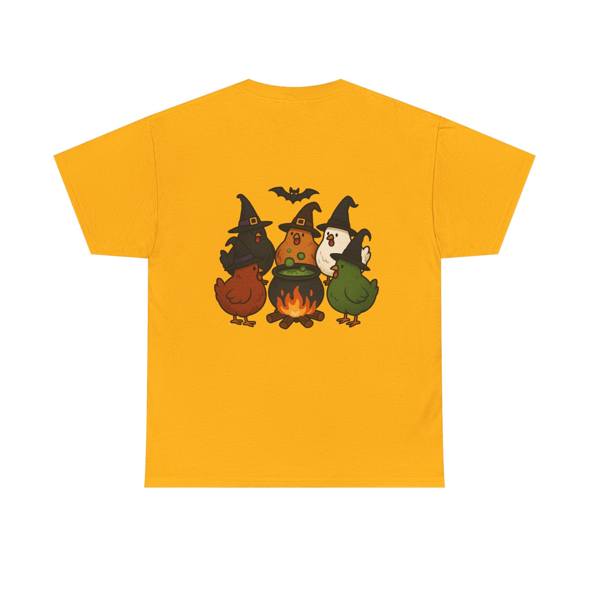 Funny Witch Chicken Tee, Halloween T-Shirt, Unisex Cotton Shirt, Cute Poultry Apparel, Cozy Fall Fashion, Gift for Poultry Lovers