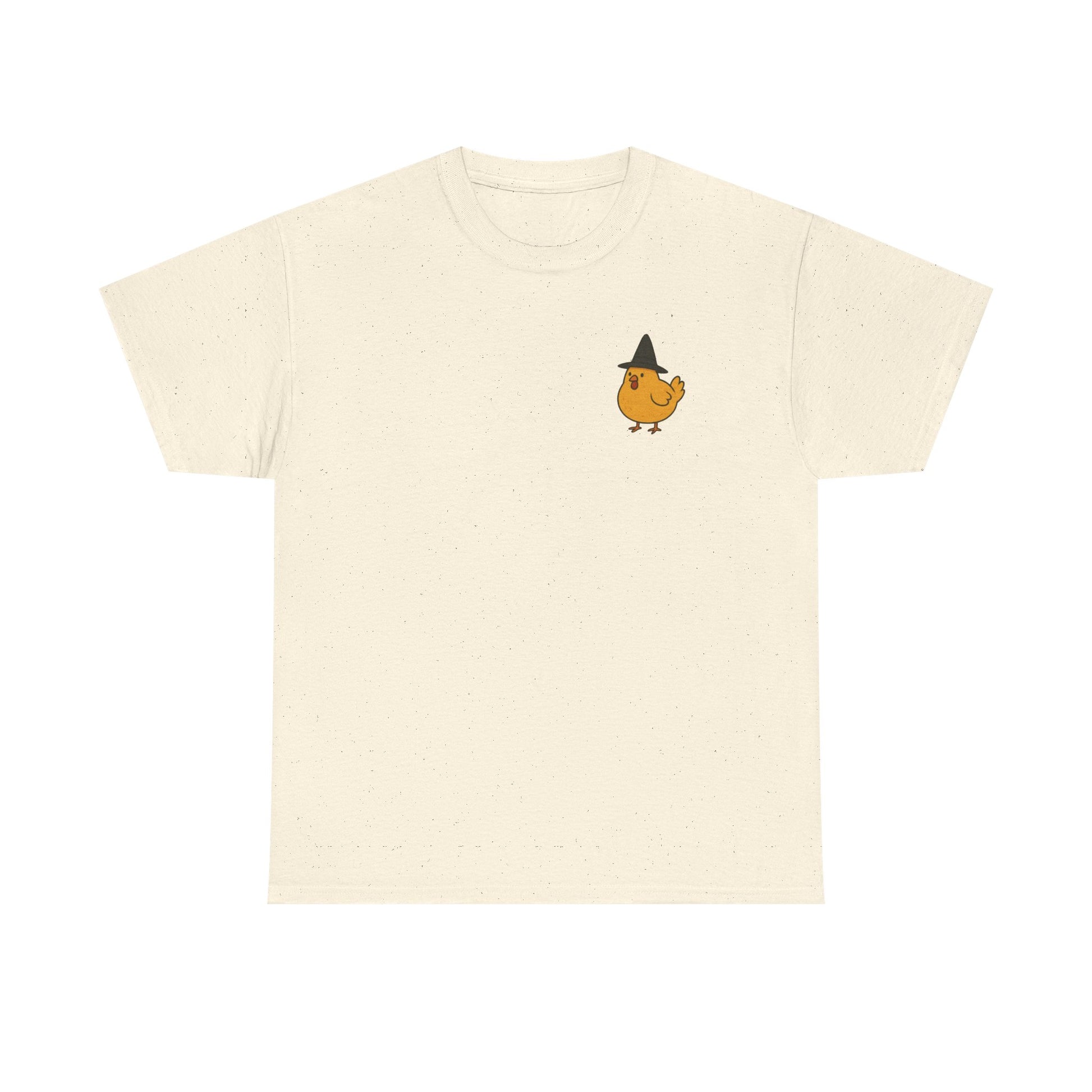 Funny Witch Chicken Tee, Halloween T-Shirt, Unisex Cotton Shirt, Cute Poultry Apparel, Cozy Fall Fashion, Gift for Poultry Lovers