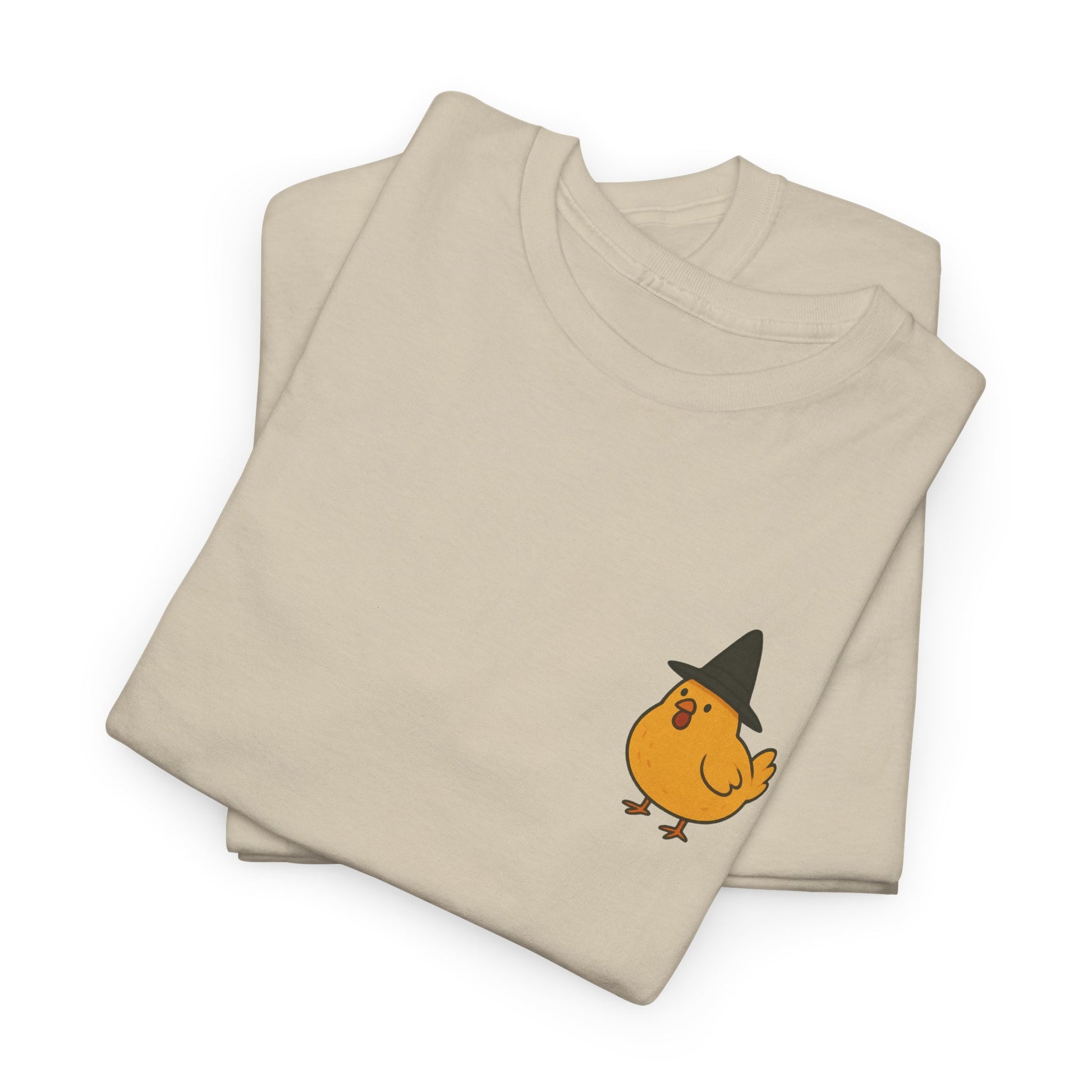 Funny Witch Chicken Tee, Halloween T-Shirt, Unisex Cotton Shirt, Cute Poultry Apparel, Cozy Fall Fashion, Gift for Poultry Lovers