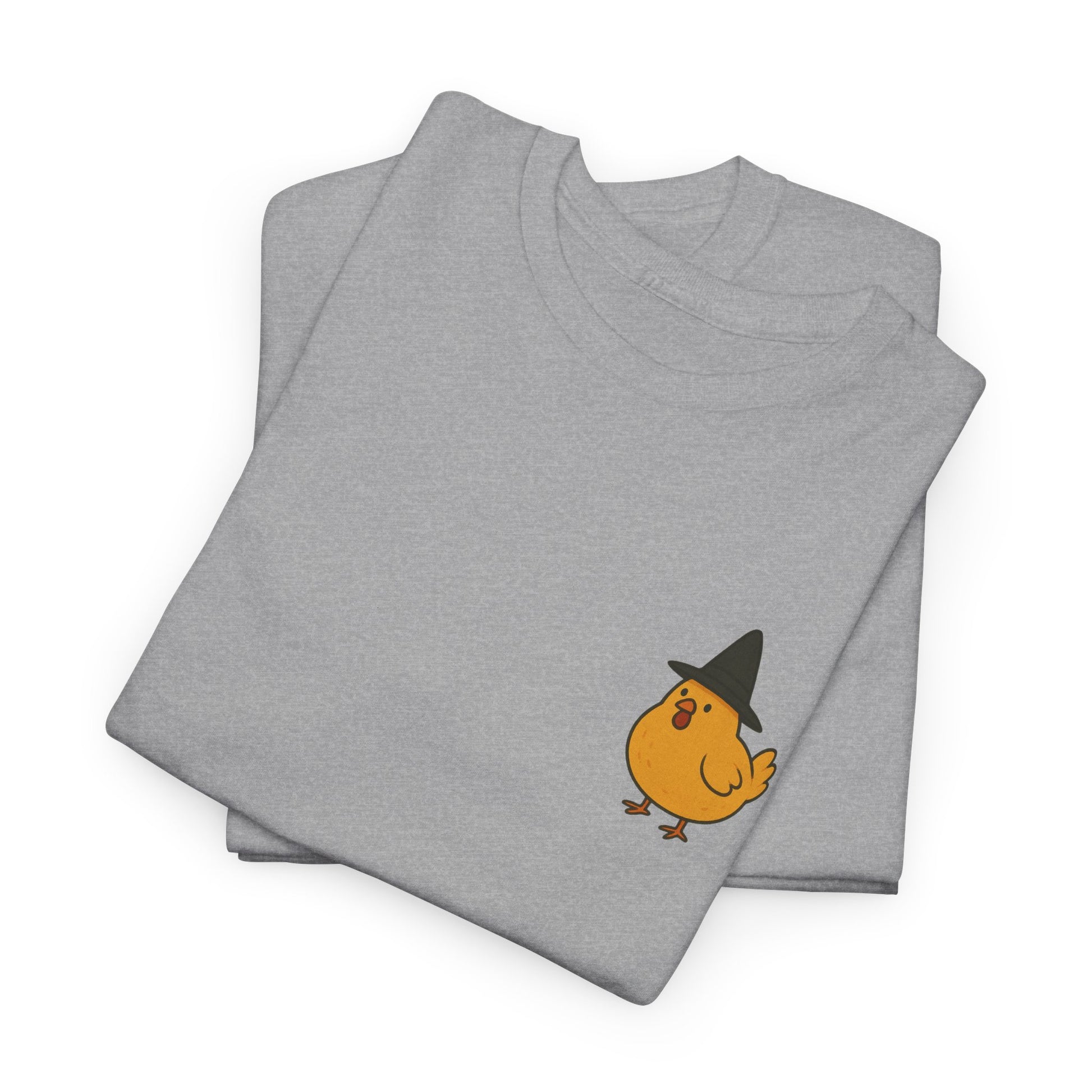 Funny Witch Chicken Tee, Halloween T-Shirt, Unisex Cotton Shirt, Cute Poultry Apparel, Cozy Fall Fashion, Gift for Poultry Lovers