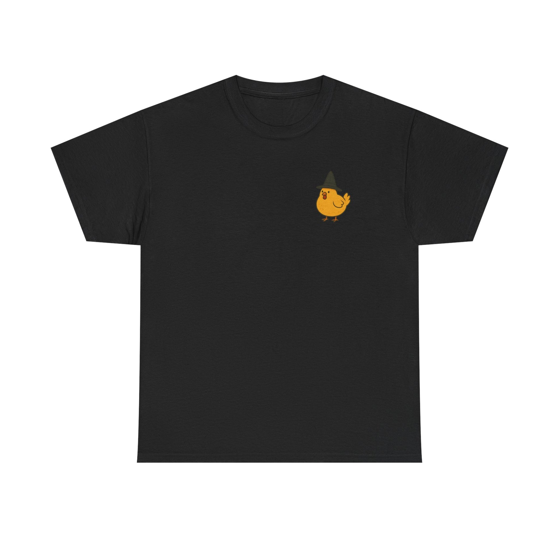 Funny Witch Chicken Tee, Halloween T-Shirt, Unisex Cotton Shirt, Cute Poultry Apparel, Cozy Fall Fashion, Gift for Poultry Lovers