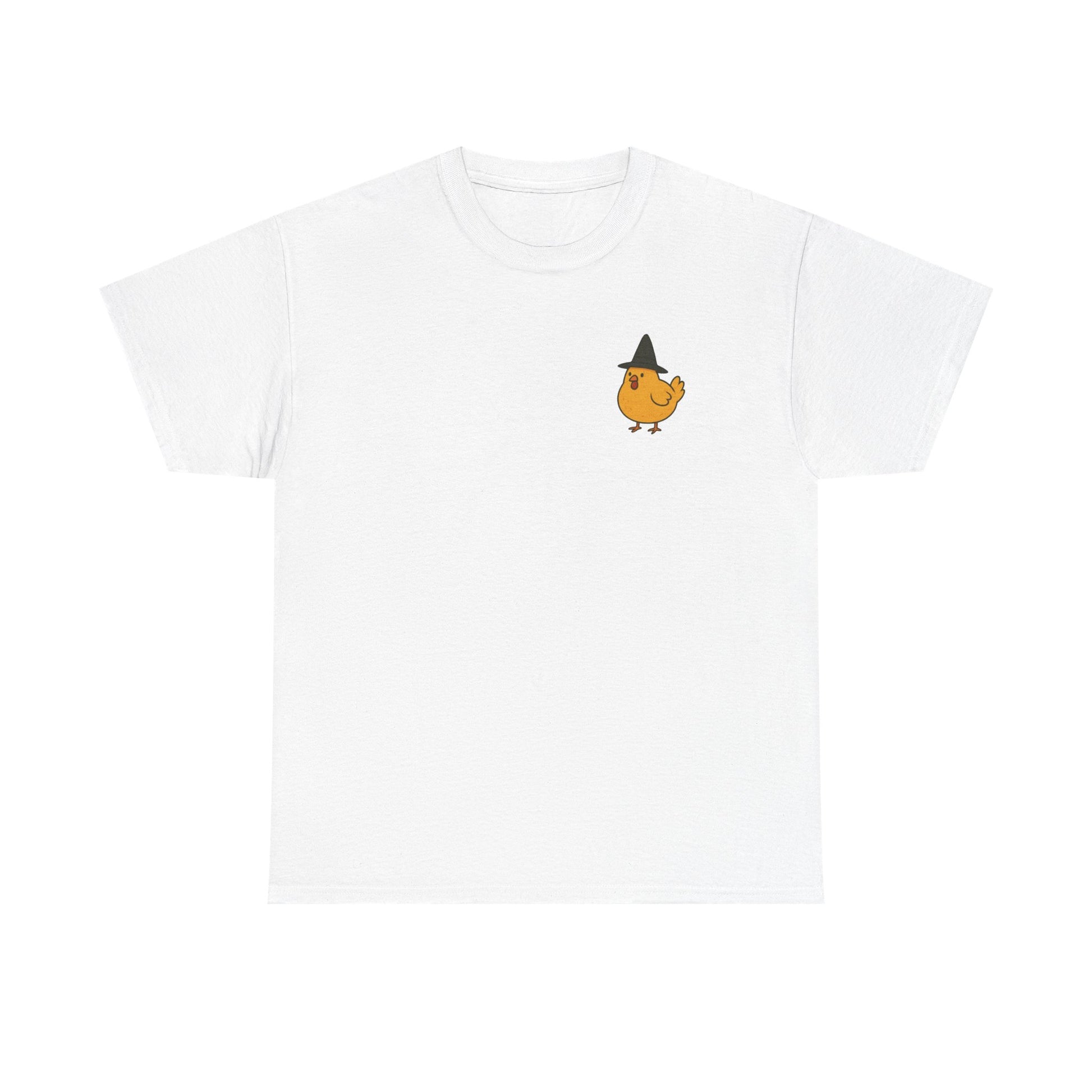 Funny Witch Chicken Tee, Halloween T-Shirt, Unisex Cotton Shirt, Cute Poultry Apparel, Cozy Fall Fashion, Gift for Poultry Lovers