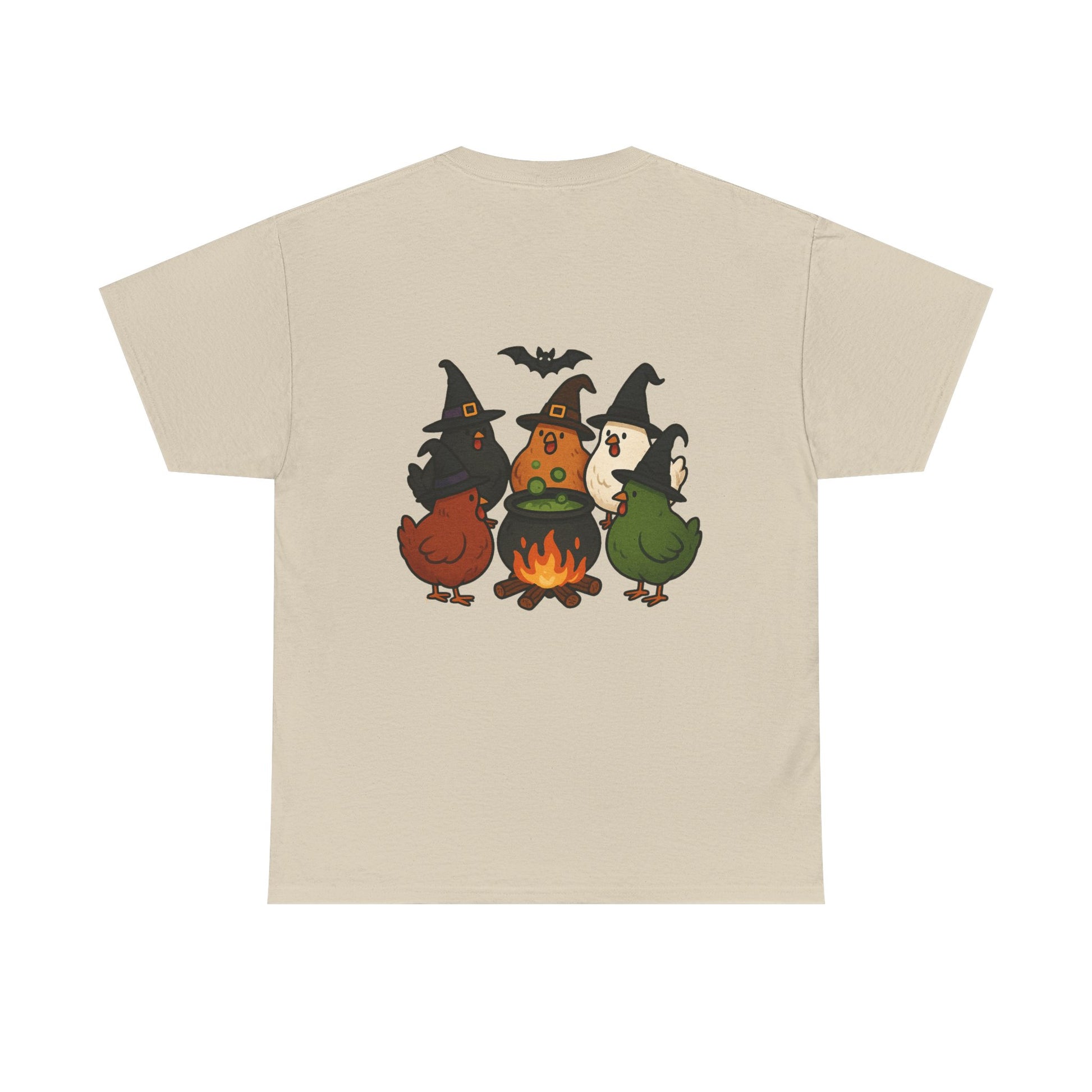 Funny Witch Chicken Tee, Halloween T-Shirt, Unisex Cotton Shirt, Cute Poultry Apparel, Cozy Fall Fashion, Gift for Poultry Lovers