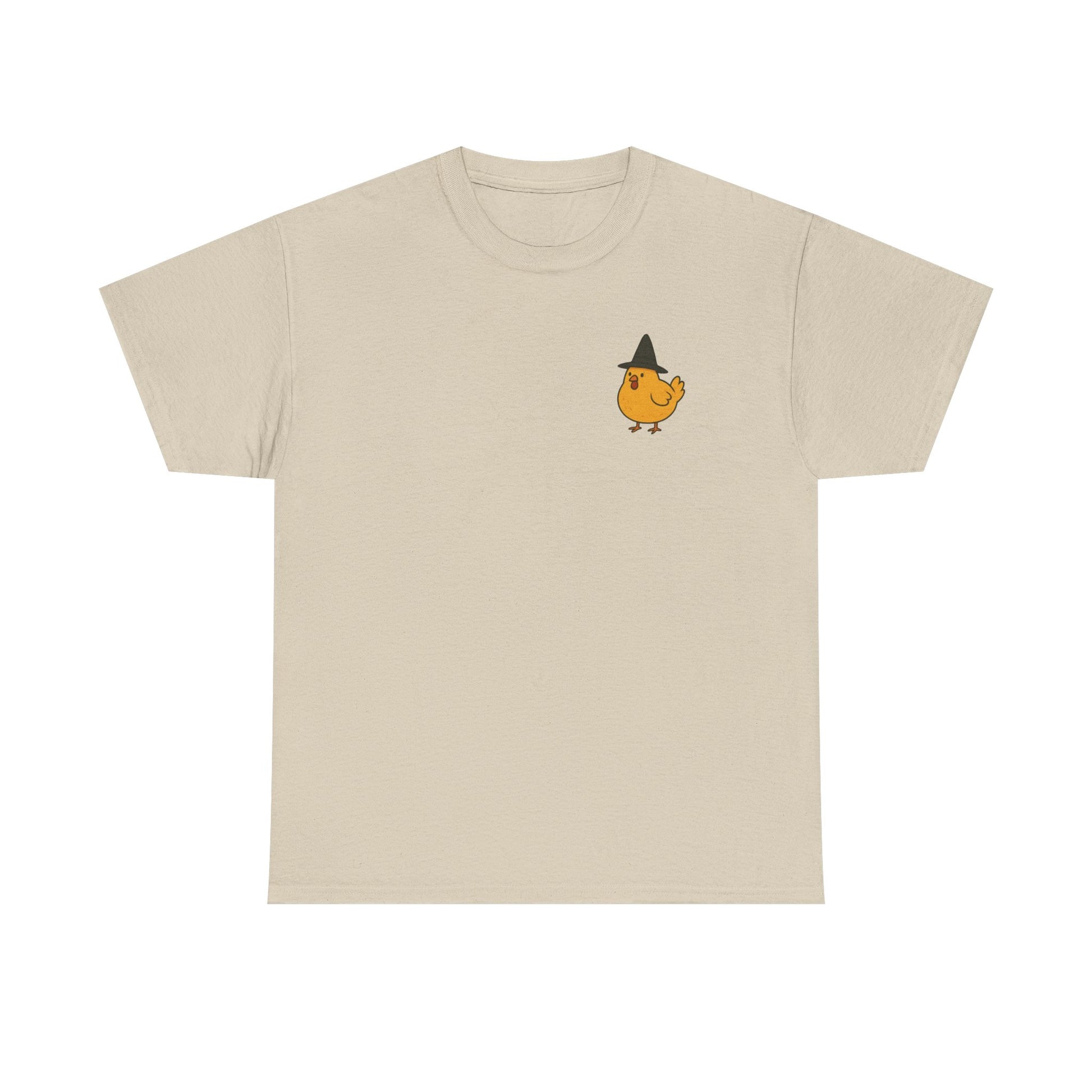 Funny Witch Chicken Tee, Halloween T-Shirt, Unisex Cotton Shirt, Cute Poultry Apparel, Cozy Fall Fashion, Gift for Poultry Lovers