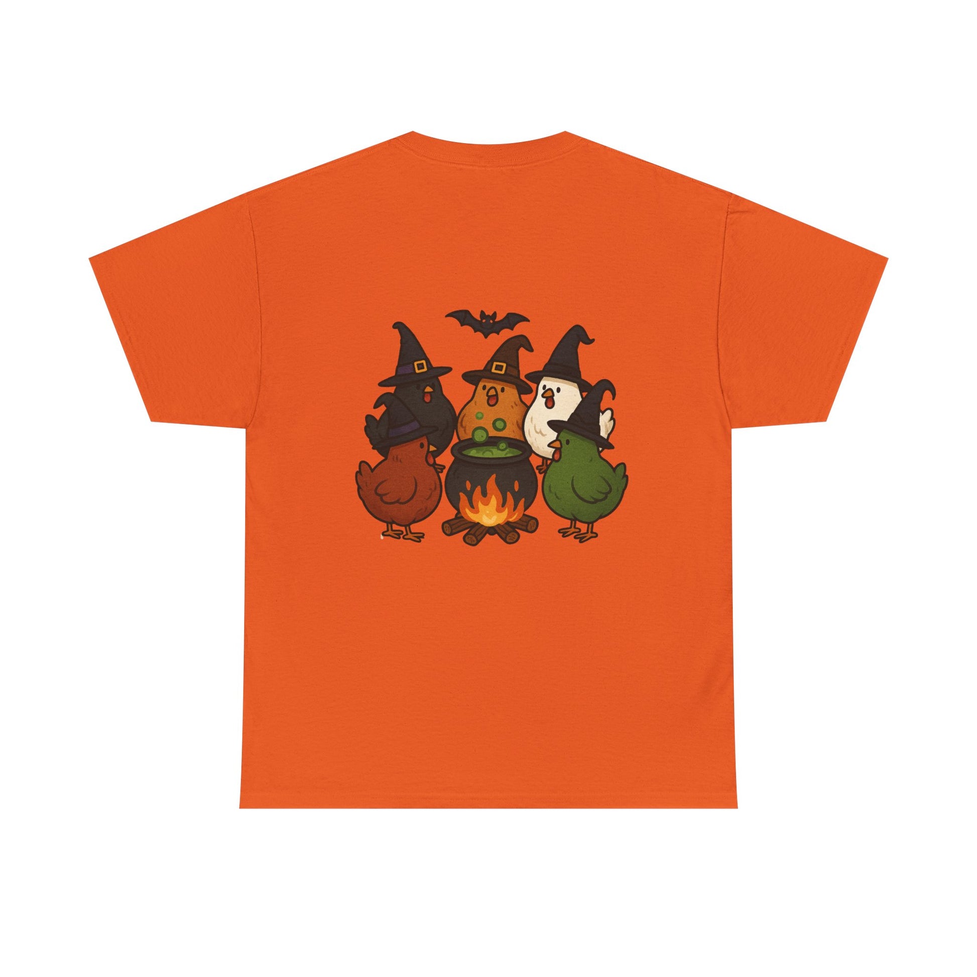Funny Witch Chicken Tee, Halloween T-Shirt, Unisex Cotton Shirt, Cute Poultry Apparel, Cozy Fall Fashion, Gift for Poultry Lovers